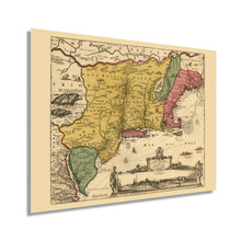 Load image into Gallery viewer, Digitally Restored and Enhanced 1690 Eastern United States Map Poster - Vintage Wall Map of New England Poster - New Netherland Map History - Old New Amsterdam New York City Map Wall Art
