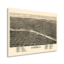Load image into Gallery viewer, Digitally Restored and Enhanced 1880 Rockford Illinois Map Poster - Map of Rockford Wall Art - Rockford IL Map History - Old Rockford Map of Illinois
