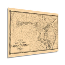 Cargar imagen en el visor de la galería, Digitally Restored and Enhanced 1841 Maryland State Map - Vintage Map of the State of Maryland Wall Art - Vintage Maryland Home Decor Poster Print - Showing Virginia Washington DC Chesapeake Bay
