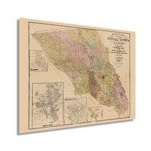 Load image into Gallery viewer, Digitally Restored and Enhanced 1900 Sonoma Map - Vintage Sonoma County California Map- Old Sonoma County Wall Art - Map of Sonoma County CA with Healdsburg Santa Rosa Petaluma Cloverdale Insets
