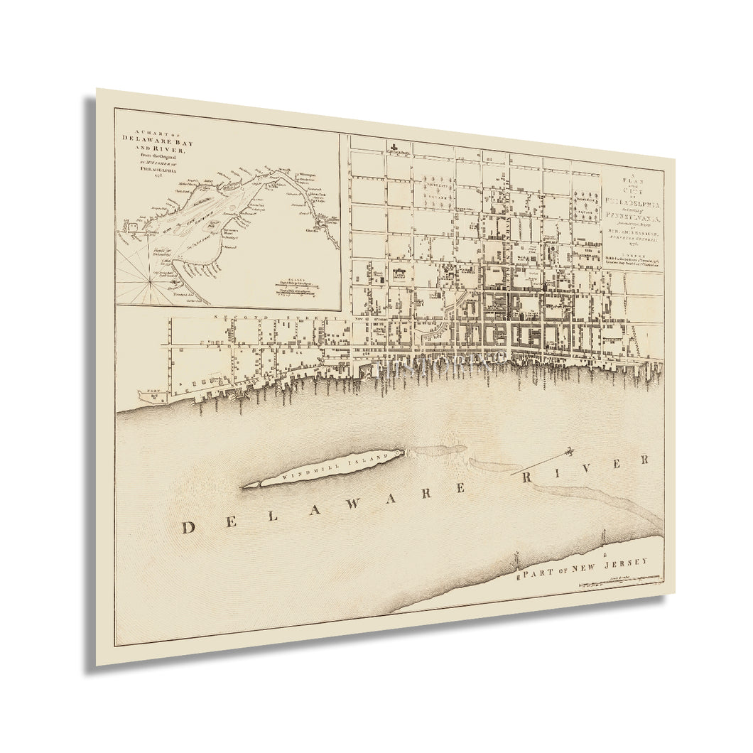 Digitally Restored and Enhanced 1776 Philadelphia Pennsylvania Map - Vintage Map of Philadelphia Wall Art - Plan of the City of Philadelphia Map Poster
