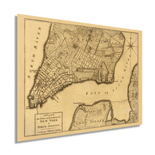 Load image into Gallery viewer, Digitally Restored and Enhanced 1776 Plan of New York City Map Print - NYC Vintage Map Wall Art - Map of New York City Poster - New York City Map Art - Vintage New York Poster - NYC Map Art
