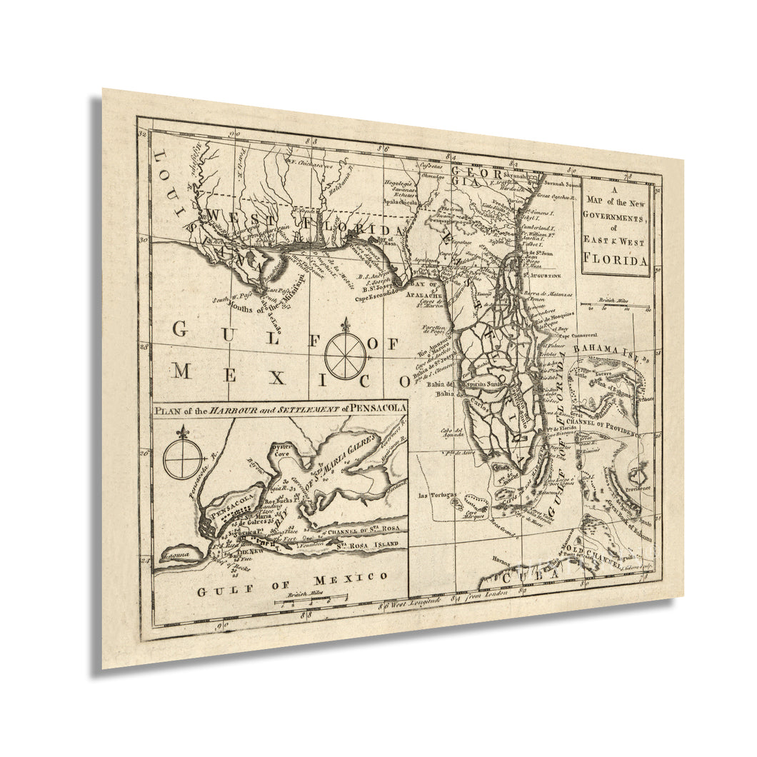 Digitally Restored and Enhanced 1763 East & West Florida Map - Vintage Map Wall Art - A Map of the New Governments Vintage Florida Map - Florida Map Wall Art - Vintage Florida Poster