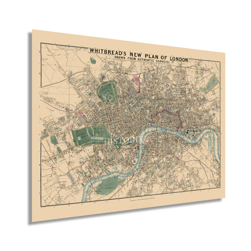 Digitally Restored and Enhanced 1853 London England Map - City of London Map Poster - Old Street Map of London England - History Map of London Wall Art