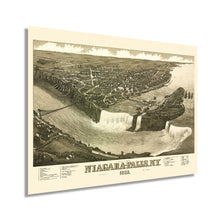 Load image into Gallery viewer, Digitally Restored and Enhanced 1882 Niagara Falls Map - Vintage Map of Niagara Falls Wall Art - Old Niagara Falls New York Map Poster - History Map of Niagara Falls NY - Bird&#39;s Eye View of Niagara Falls
