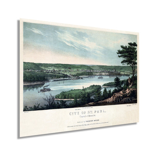 Digitally Restored and Enhanced 1853 Saint Paul Minnesota Map - Vintage St Paul Minnesota Wall Art - Old St Paul MN Map Poster - City of St Paul Capital of Minnesota - St Paul Map Print