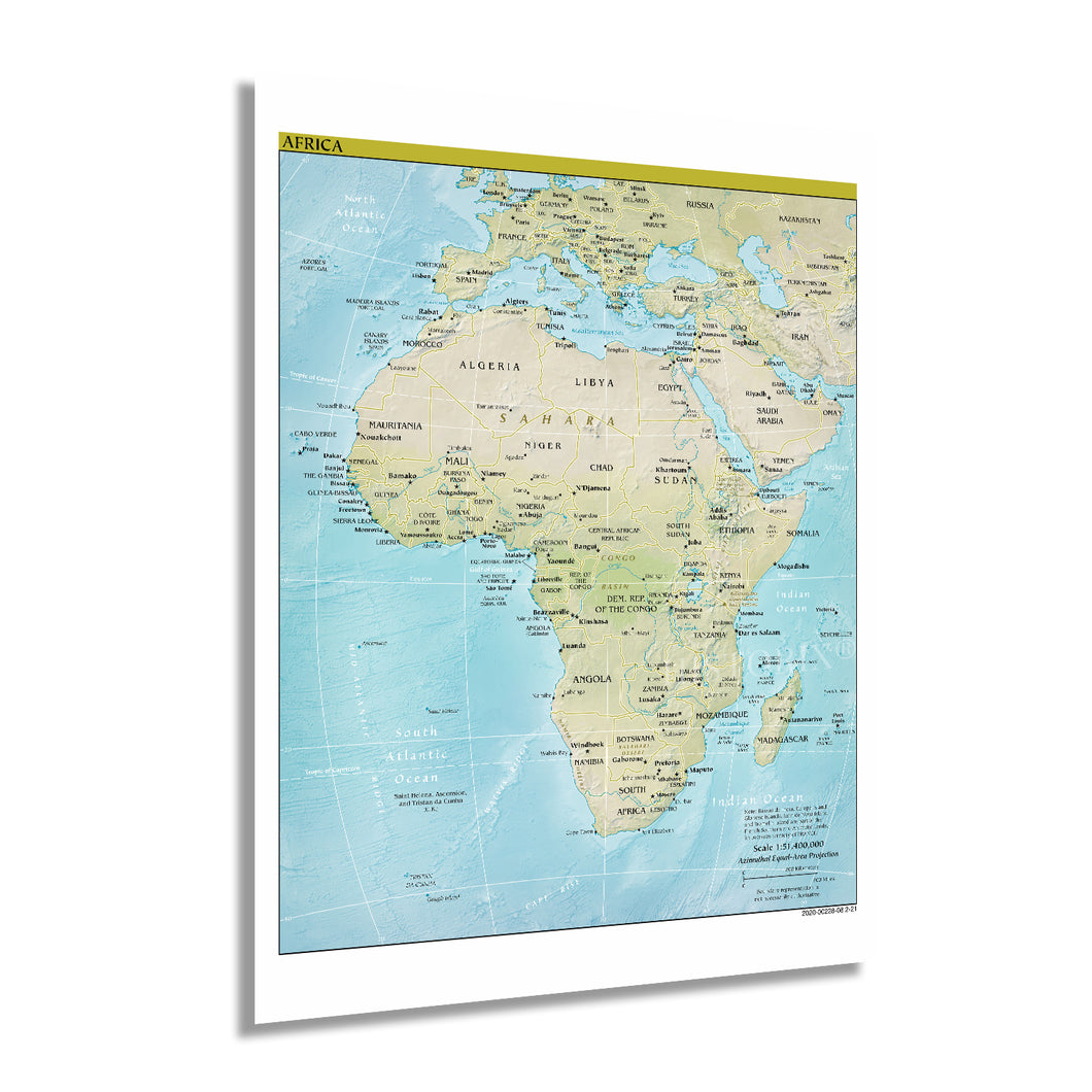 Digitally Restored and Enhanced 2021 Africa Map - Map of Africa Poster Print - Africa Wall Map - Africa Continent