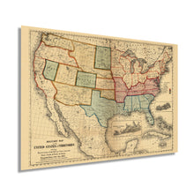 Cargar imagen en el visor de la galería, Digitally Restored and Enhanced 1861 American Civil War Map - Vintage Map of the United States Showing the Location of Military Posts, Arsenals, Navy Yards and Ports of Entry
