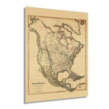 Load image into Gallery viewer, Digitally Restored and Enhanced 1849 Map of North America - Vintage Wall Map of North America Poster - United States Canada Mexico Central America Caribbean Islands - Old North America Map Print Wall Art
