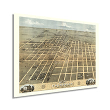 Cargar imagen en el visor de la galería, Digitally Restored and Enhanced 1869 Champaign Illinois Map - Old Champaign City Champaign County Illinois Poster - History Map of Champaign IL Wall Art
