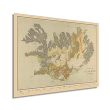 Load image into Gallery viewer, Digitally Restored and Enhanced 1901 Iceland Map Poster - Geological Map of Iceland Poster - History Map of Reykjavik Iceland - Old Iceland Map Wall Art

