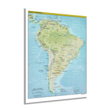 Load image into Gallery viewer, Digitally Restored and Enhanced 2021 South America Map Poster - South America Wall Art - Wall Map of South America Poster - Latin America Map Poster
