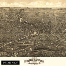 Load image into Gallery viewer, Digitally Restored and Enhanced 1880 Rochester New York Map - Vintage Map of Rochester NY Wall Art - Old Map of Rochester NY - Historic Rochester Poster - Bird&#39;s Eye View of Rochester NY Map
