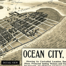 Load image into Gallery viewer, Digitally Restored and Enhanced 1903 Ocean City NJ Map - Vintage New Jersey Map - Old Map of Ocean City Wall Art - Ocean City State of New Jersey Vintage Map Poster - Restored Ocean City Map History
