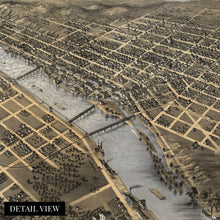 Load image into Gallery viewer, Digitally Restored and Enhanced 1868 Grand Rapids Michigan Map - Vintage Grand Rapids Wall Art - Old Map of Grand Rapids MI Poster - Historic Bird&#39;s Eye View of Grand Rapids Michigan Map Poster
