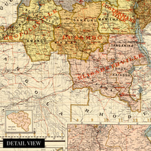 Load image into Gallery viewer, Digitally Restored and Enhanced 1896 Belgian Congo Map - Vintage Congo Wall Art - Democratic Republic of the Congo Map - DRC Congo Kinshasa Formerly Zaire - Historic Belgian Congo Central Africa Map
