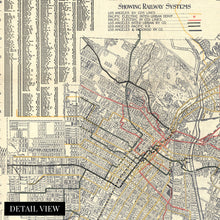 Load image into Gallery viewer, Digitally Restored and Enhanced 1906 Los Angeles City Map - Vintage Map of Los Angeles California - Old Los Angeles Wall Art - Los Angeles Map Poster - History Map of Los Angeles Showing Railway Systems
