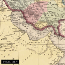 Load image into Gallery viewer, Digitally Restored and Enhanced 1852 Persia and Arabia Map - Map of Middle East - History Map of Persia Arabia Wall Art - Old Middle East Map Poster
