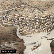Load image into Gallery viewer, Digitally Restored and Enhanced 1867 Green Bay Wisconsin Map - Vintage Green Bay Poster - Historic Green Bay Wall Art - Bird&#39;s Eye View of Green Bay and Fort Howard Wisconsin - Old Green Bay Wall Decor
