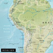 Cargar imagen en el visor de la galería, Digitally Restored and Enhanced 2021 South America Map Poster - South America Wall Art - Wall Map of South America Poster - Latin America Map Poster
