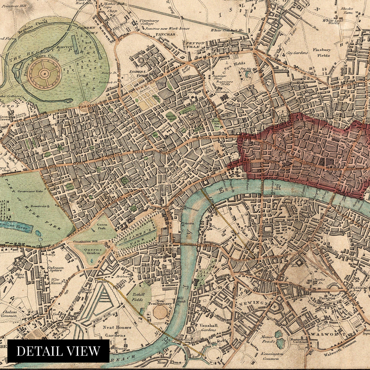 1815 Map of London England United Kingdom Wall Art Print – Historic Prints