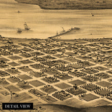 Load image into Gallery viewer, Digitally Restored and Enhanced 1876 San Diego Map Poster - Vintage Map of San Diego California - Old San Diego Wall Decor Art - Birds Eye View of San Diego Wall Map Showing Points of Interest
