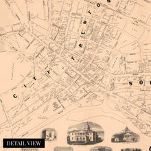 Load image into Gallery viewer, Digitally Restored and Enhanced 1849 Trenton New Jersey Map - Vintage Trenton New Jersey Wall Art - Trenton NJ Poster - Old Trenton New Jersey Map Showing Illustrations of Local Structures

