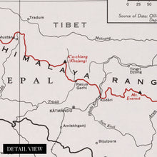 Cargar imagen en el visor de la galería, Digitally Restored and Enhanced 1968 China Nepal Boundary Map - Vintage Map of China &amp; Nepal Wall Art - History Map of Tibet - Old China Nepal Map
