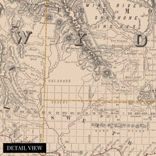 Cargar imagen en el visor de la galería, Digitally Restored and Enhanced 1891 Wyoming State Map Poster - Vintage Map of Wyoming State Wall Art Decor - Historic Wyoming Poster - Old Map of Wyoming Showing Railroads Indexes
