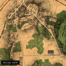 Cargar imagen en el visor de la galería, Digitally Restored and Enhanced 1863 Map of the Battle of Gettysburg Pennsylvania - Vintage Map Wall Art - American Civil War Poster Showing Line of Battle on July 2nd 1863 - Gettysburg Map
