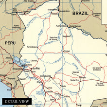 Cargar imagen en el visor de la galería, Digitally Restored and Enhanced 2006 Bolivia Map Poster - Map of Bolivia in South America Poster - Map of Bolivia Showing Sucre Santa Cruz and La Paz Bolivia Map Print
