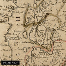 Load image into Gallery viewer, Digitally Restored and Enhanced 1786 Map of the Peninsula Between Delaware and Chesapeake Bays - Vintage Map Chesapeake Bay Map Wall Art - Chesapeake Bay Map Poster Chesapeake Bay Virginia
