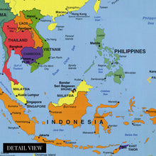 Cargar imagen en el visor de la galería, Digitally Restored and Enhanced 2004 East Asia Map - Asia Map Poster - East Asia Wall Art - Map of Asia Poster - Including China Indonesia Japan Philippines Vietnam Thailand South Korea Malaysia Laos
