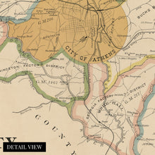 Load image into Gallery viewer, Digitally Restored and Enhanced 1893 Clarke County Georgia Map - Vintage Map of Georgia Poster - Old Clarke County Map - Restored Georgia Wall Art - Historic Clarke County State of Georgia Wall Map
