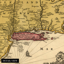 Load image into Gallery viewer, Digitally Restored and Enhanced 1690 Eastern United States Map Poster - Vintage Wall Map of New England Poster - New Netherland Map History - Old New Amsterdam New York City Map Wall Art
