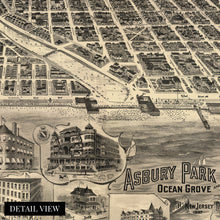 Load image into Gallery viewer, Digitally Restored and Enhanced 1897 Asbury Park Ocean Grove New Jersey Map - Asbury Park Wall Art - Old Asbury Park New Jersey Vintage Map Poster
