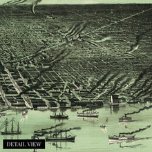 Load image into Gallery viewer, Digitally Restored and Enhanced 1889 Detroit Michigan Map Poster - Vintage Detroit Wall Art - Detroit History Poster - Detroit City Wall Art - Old Detroit Map - Bird&#39;s Eye View of Detroit City Poster
