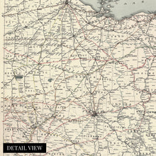 Cargar imagen en el visor de la galería, Digitally Restored and Enhanced 1898 Railroad Map of Ohio Poster - Map of Ohio Wall Art - Old Ohio Map Poster with List of Railroads Operating in Ohio
