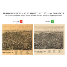 Cargar imagen en el visor de la galería, Digitally Restored and Enhanced 1891 Watertown New York Map - Map of Watertown Wall Art - Old City of Watertown NY Map - History Map of New York Poster
