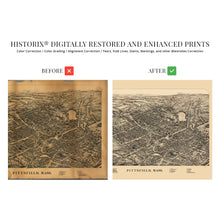 Load image into Gallery viewer, Digitally Restored and Enhanced 1899 Pittsfield Massachusetts Map - Old Map of Pittsfield MA Wall Art - Bird&#39;s Eye View Map of Pittsfield City MA Poster

