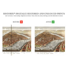 Cargar imagen en el visor de la galería, Digitally Restored and Enhanced 1876 New York City Poster - NYC Map Wall Art - Vintage Map of New York City with Points of Interest - Historic Map of New York City Poster - Old NYC Map Print
