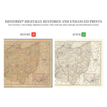 Load image into Gallery viewer, Digitally Restored and Enhanced 1894 Ohio Map Poster - Vintage Map of Ohio State Wall Decor - Ohio State Map - Old Ohio State Poster Showing Counties and Railroad Lines - Ohio State Wall Art
