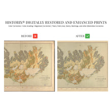 Load image into Gallery viewer, Digitally Restored and Enhanced 1901 Iceland Map Poster - Geological Map of Iceland Poster - History Map of Reykjavik Iceland - Old Iceland Map Wall Art
