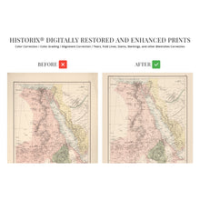 Load image into Gallery viewer, Digitally Restored and Enhanced 1885 Egypt Map Poster - Vintage Map of Ancient Egypt - Old Map of Saudi Arabia - Egypt Wall Art - Historic Egypt Arabia Petraea Abyssinia Ethiopia Yemen Sudan Map
