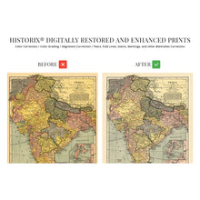 Load image into Gallery viewer, Digitally Restored and Enhanced 1903 India Map Poster - Vintage Map of India Wall Art - History Map of India Poster - Old Map of the Country of India
