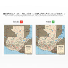 Cargar imagen en el visor de la galería, Digitally Restored and Enhanced Guatemala Map Poster - Mapa de Guatemala - Guatemala Poster - Guatemala Wall Decor - Guatemala Wall Art
