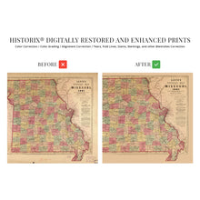 Cargar imagen en el visor de la galería, Digitally Restored and Enhanced 1861 State of Missouri Map - Vintage Map of Missouri Wall Art - Map of Missouri Poster - Civil War Map - Missouri Wall Decor - Missouri Vintage Map
