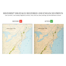 Load image into Gallery viewer, Digitally Restored and Enhanced 1981 Appalachian Trail Map Poster - 18x24 Inch History Map of Appalachian Trail Wall Art - Old Appalachian National Scenic Trail Map
