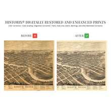 Load image into Gallery viewer, Digitally Restored and Enhanced 1874 South Bend Indiana Map - Old South Bend St Joseph County Indiana Wall Art - History Map of South Bend City IN Poster
