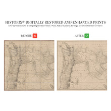 Load image into Gallery viewer, Digitally Restored and Enhanced 1859 State of Oregon and Washington Territory Map - Vintage Pacific Northwest Wall Art - Pacific Northwest Decor - Pacific Northwest Map Poster - Northwest US Map
